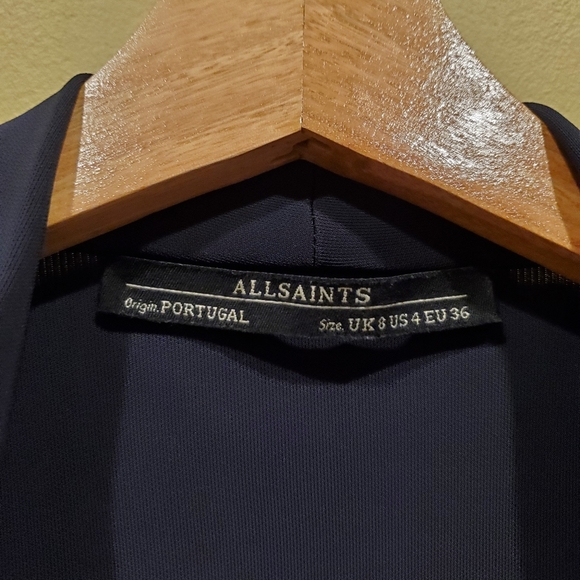 AllSaints Olwen Dress in Deep dark Blue Sz 4 - Picture 6 of 8